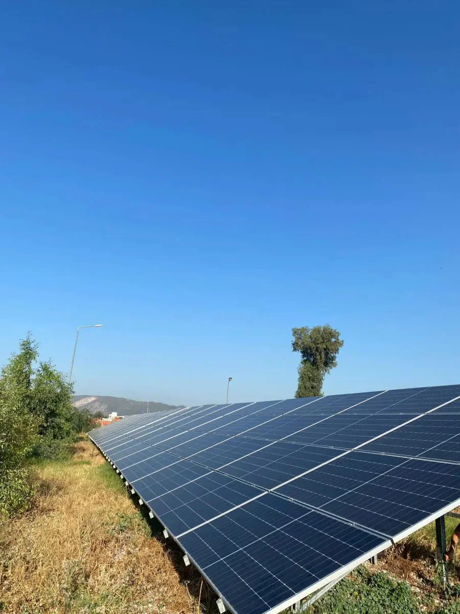 Arazi tipi güneş paneli sırası — Muğla